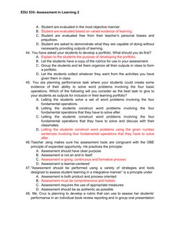 EDU 535: Assessment in Learning 2 Exam | PDF | Educational Assessment ...