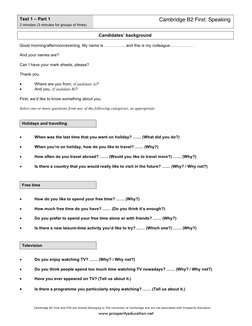 B2 First Speaking Test Sample 1 | PDF | Cognition | Cognitive Science