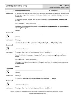 B2 First Speaking Test Sample 1 | PDF | Cognition | Cognitive Science