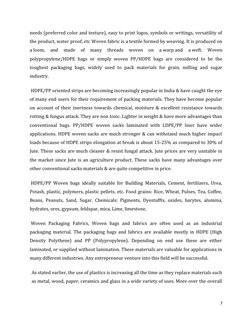 needs (preferred color and texture), easy to print logos, symbols or writings, versatility of
the product, water proof, etc W