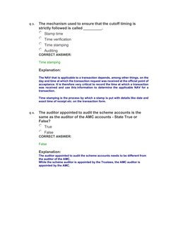 Q 3. 
The mechanism used to ensure that the cutoff timing is 
strictly followed is called _________. 
Stamp time 
Time verifi