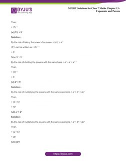 Class 7 Maths: Exponents & Powers Solutions | PDF | Algebra ...