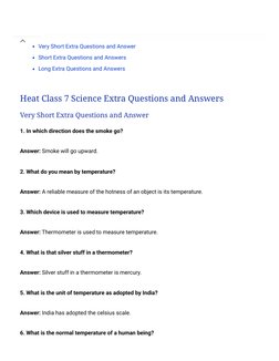 Class 7 Science: Heat Extra Questions | PDF | Heat Transfer | Thermometer