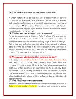 (4) What kind of cases can be filed written statement?
A written statement can be filed in all kind of cases which are covere