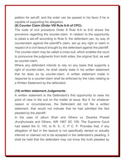 petition for set-off, and the order can be passed in his favor if he is
capable of supporting his allegation.
(9) Counter Cla