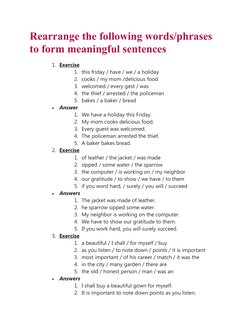 Jumbled Sentences with Answers for Students | PDF | Language Arts ...