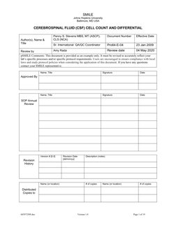 CSF Cell Count and Differential SOP | PDF | Cerebrospinal Fluid ...