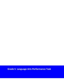 Grade 5  Language Arts Performance Task  
  
