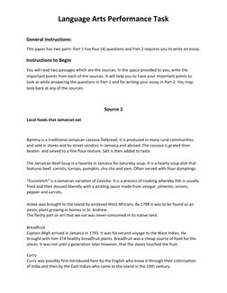 Language Arts Performance Task  
  
General Instructions:  
This paper has two parts: Part 1 has four (4) questions and Par