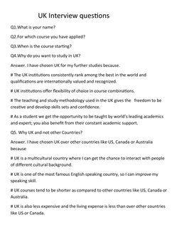 UK Study Visa Interview Questions Guide | PDF | Learning