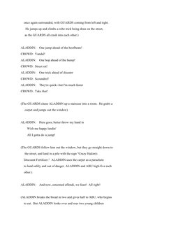 once again surrounded, with GUARDS coming from left and right.
      He jumps up and climbs a robe trick being done on th