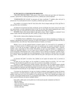 EL PECADO EN LA COMUNIDAD DE HERMANOS 
"ORACIÓN PREPARATORIA" Pedir gracia a Dios nuestro Señor para que todas mis inte