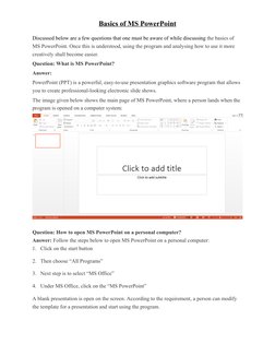 MS PowerPoint Basics and Features | PDF | Microsoft Power Point | Graphics