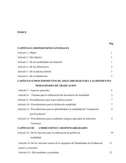Artículo 14. De los docentes tutores de la asignatura de Modalidades de Graduación
11
(anual y semestral)
Artículo 15.- Del e