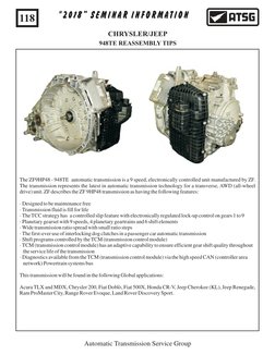 18W-118-134 Chrysler Jeep Land Rover 948te Reassembly Tips | PDF