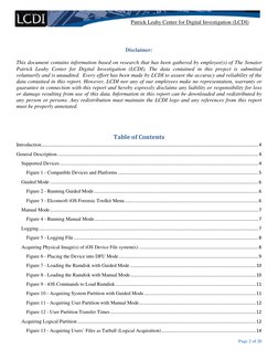 Patrick Leahy Center for Digital Investigation (LCDI) 
 
 
 
Page 2 of 20 
Published Date 
Disclaimer: 
This document contain