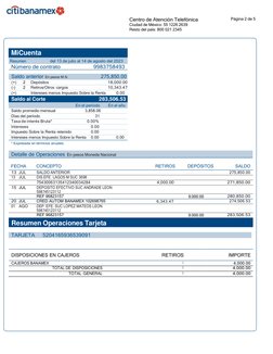 Centro de Atención Telefónica 
Ciudad de México: 55 1226 2639 
Resto del país: 800 021 2345 
Página 2 de 5 
 
 
 
Número de