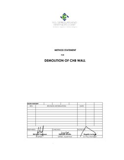 CHB Wall Demolition Method Statement | PDF