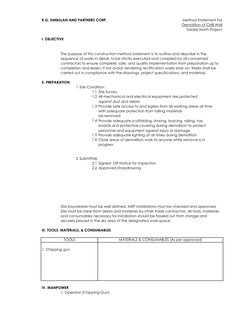 CHB Wall Demolition Method Statement | PDF