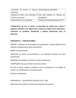 Incremento  de  precios  en  algunos
mercados
Genera fuga de suscriptores
Retirada de Rusia como respuesta al
conflicto de Uc