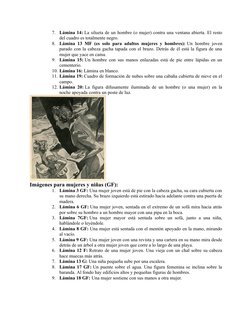 7.
Lámina 14: La silueta de un hombre (o mujer) contra una ventana abierta. El resto
del cuadro es totalmente negro.
8.
Lámin