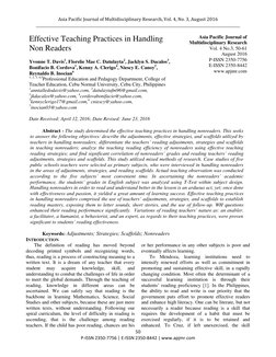 Asia Pacific Journal of Multidisciplinary Research, Vol. 4, No. 3, August 2016 
_____________________________________________