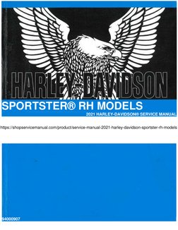 Service Manual 2021 Harley-Davidson Sportster RH Models 94000907
