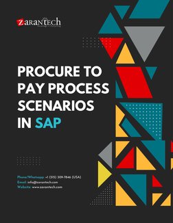 1 
PROCURE TO
PAY PROCESS
SCENARIOS 
IN SAP
Website: www.zarantech.com
Phone/Whatsapp: +1 (515) 309-7846 (USA)
Email: info@za