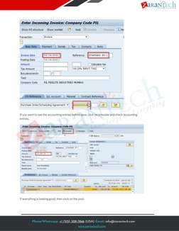 If everything is looking good, then click on the post. 
 
If you want to see the accounting entries before save, click on sim