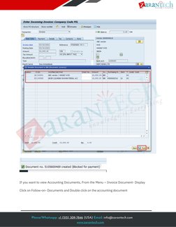 If you want to view Accounting Documents, From the Menu – Invoice Document- Display
Click on Follow-on- Documents and Doub