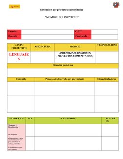 Planeación de Proyectos Comunitarios | PDF | Planificación | Aprendizaje