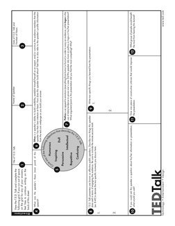 TEDTalk
View the T.E.D. Talk and complete the 
following grid. If you run out of space 
on the grid for any of your answers,