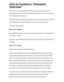 Ultimate Character Questionnaire Guide | PDF