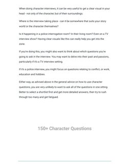 Question Your Character Ultimate Character Questionnaire Guide | PDF