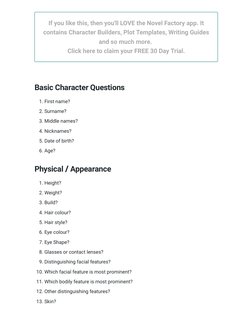Ultimate Character Questionnaire Guide | PDF