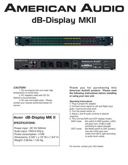 DB Display MKII User Manual | PDF
