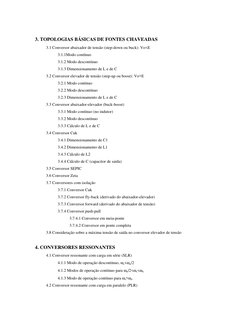 3. TOPOLOGIAS BÁSICAS DE FONTES CHAVEADAS 
 
3.1 Conversor abaixador de tensão (step-down ou buck): Vo<E 
 
3.1.1Modo c