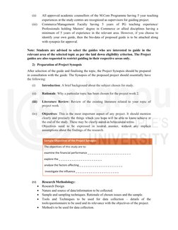 IGNOU M.Com Project Guidelines | PDF | Thesis | Methodology