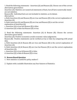 1. Read the following statements - Assertion (A) and Reason (R). Choose one of the correct
alternatives given below: 
Asserti