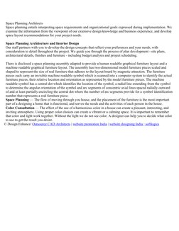 Space Planning Architects
Space planning entails interpreting space requirements and organizational goals expressed during im