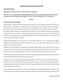 Grade 6 Language Arts Performance Task | PDF | Transport | Rail Transport