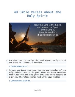 40 Key Bible Verses on the Holy Spirit | PDF | Acts Of The Apostles | Jesus