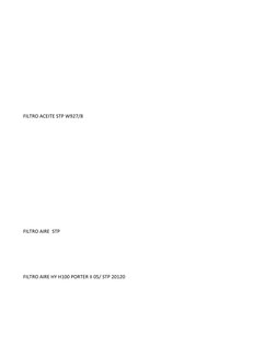 FILTRO ACEITE STP W927/8
FILTRO AIRE  STP 
FILTRO AIRE HY H100 PORTER II 05/ STP 20120
