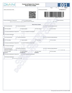 127. Número de tarjeta profesional
125. Número de identificación