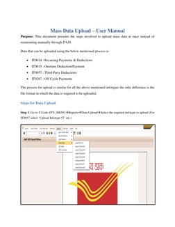 Mass Data Upload User Manual for SAP | PDF | Computer Data ...