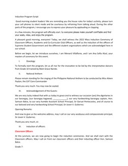 Mass Induction Ceremony Program 2022 | PDF | Foreign Language Studies ...