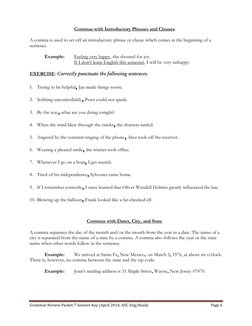 Comma Usage Guidelines and Exercises | PDF | Comma | Language Mechanics