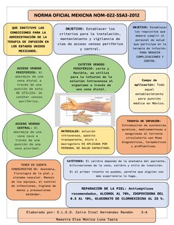 Infografía sobre Norma 022 de Infusión | PDF | Terapia intravenosa ...