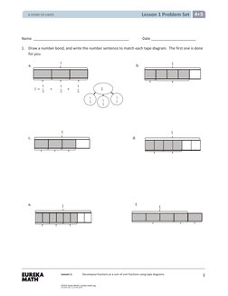 Lesson 1 Problem Set 4 5 
Lesson 1: 
Decompose fractions as a sum of unit fractions using tape diagrams.
 
 
Name