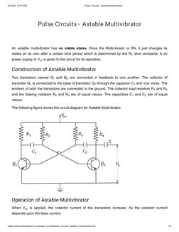 6/19/22, 10:57 PM
Pulse Circuits - Astable Multivibrator
https://www.tutorialspoint.com/pulse_circuits/pulse_circuits_astable